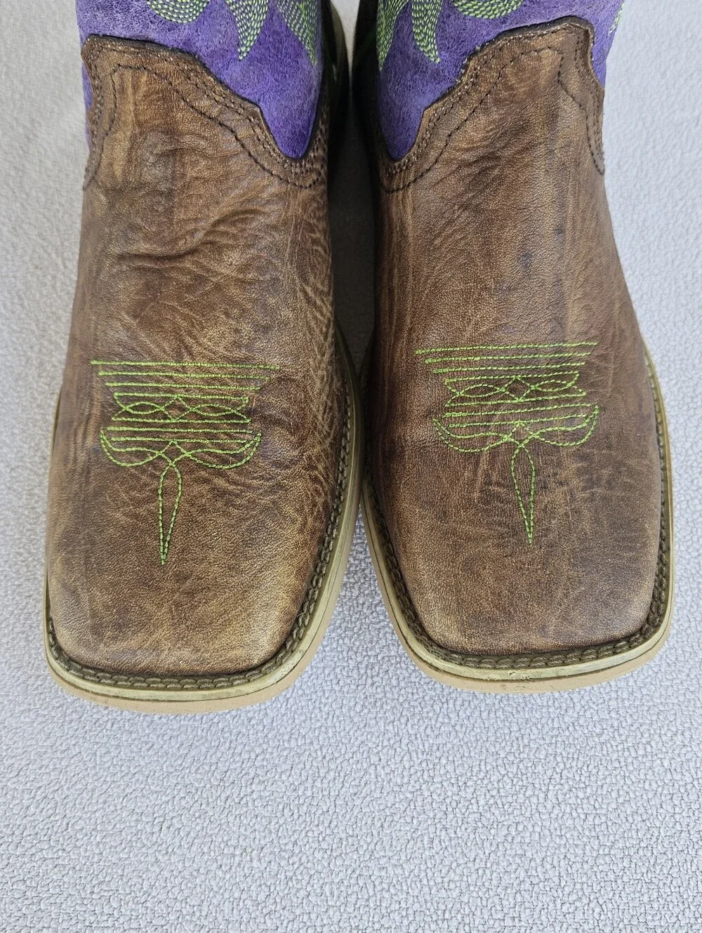 Twisted X Cowkid's Hooey Western Boot Youth SZ 4 Brown Purple Western Rodeo